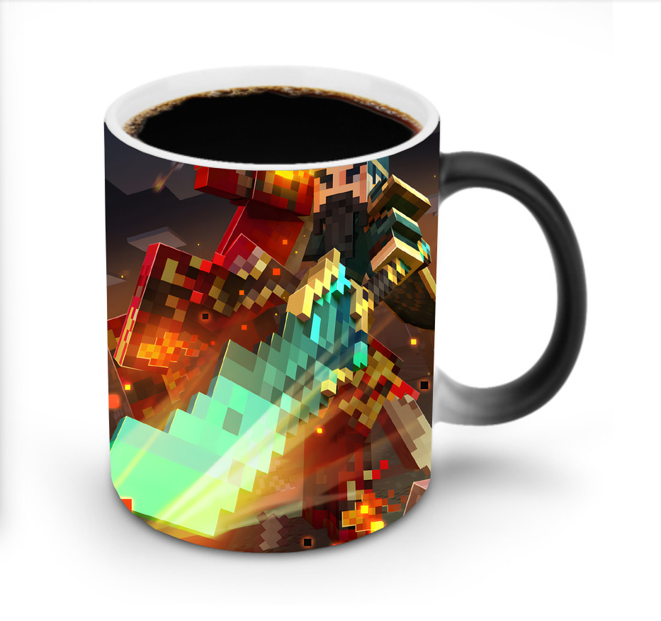 （画像用） マインクラフト ブロックの世界 Minecraft MC Block world 温度変色マグカップ