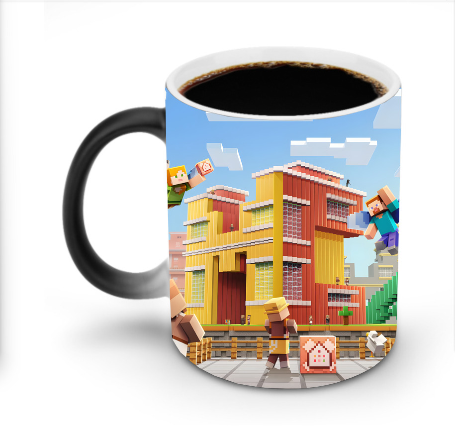 （画像用） マインクラフト ブロックの世界 Minecraft MC Block world 温度変色マグカップ