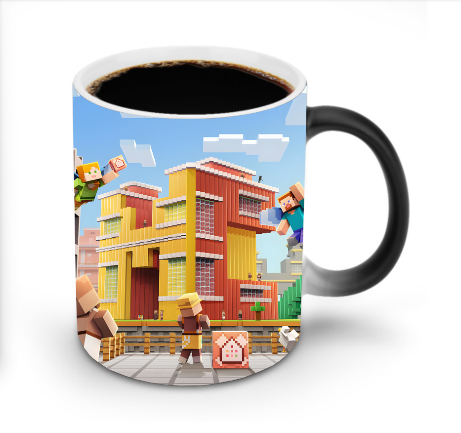 （画像用） マインクラフト ブロックの世界 Minecraft MC Block world 温度変色マグカップ