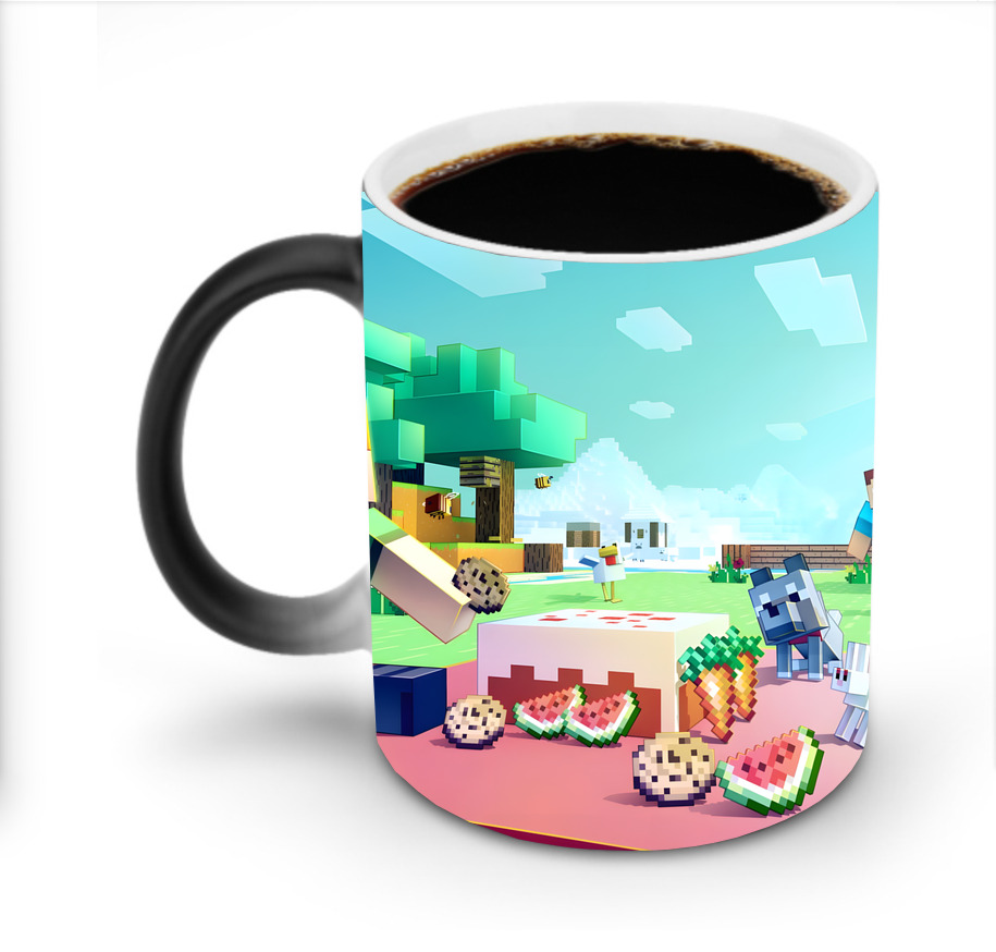 （画像用） マインクラフト ブロックの世界 Minecraft MC Block world 温度変色マグカップ