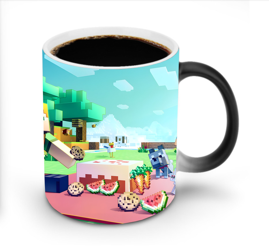 （画像用） マインクラフト ブロックの世界 Minecraft MC Block world 温度変色マグカップ