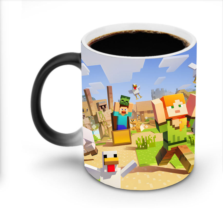 （画像用） マインクラフト ブロックの世界 Minecraft MC Block world 温度変色マグカップ