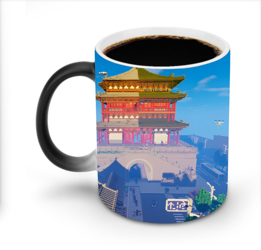 （画像用） マインクラフト ブロックの世界 Minecraft MC Block world 温度変色マグカップ