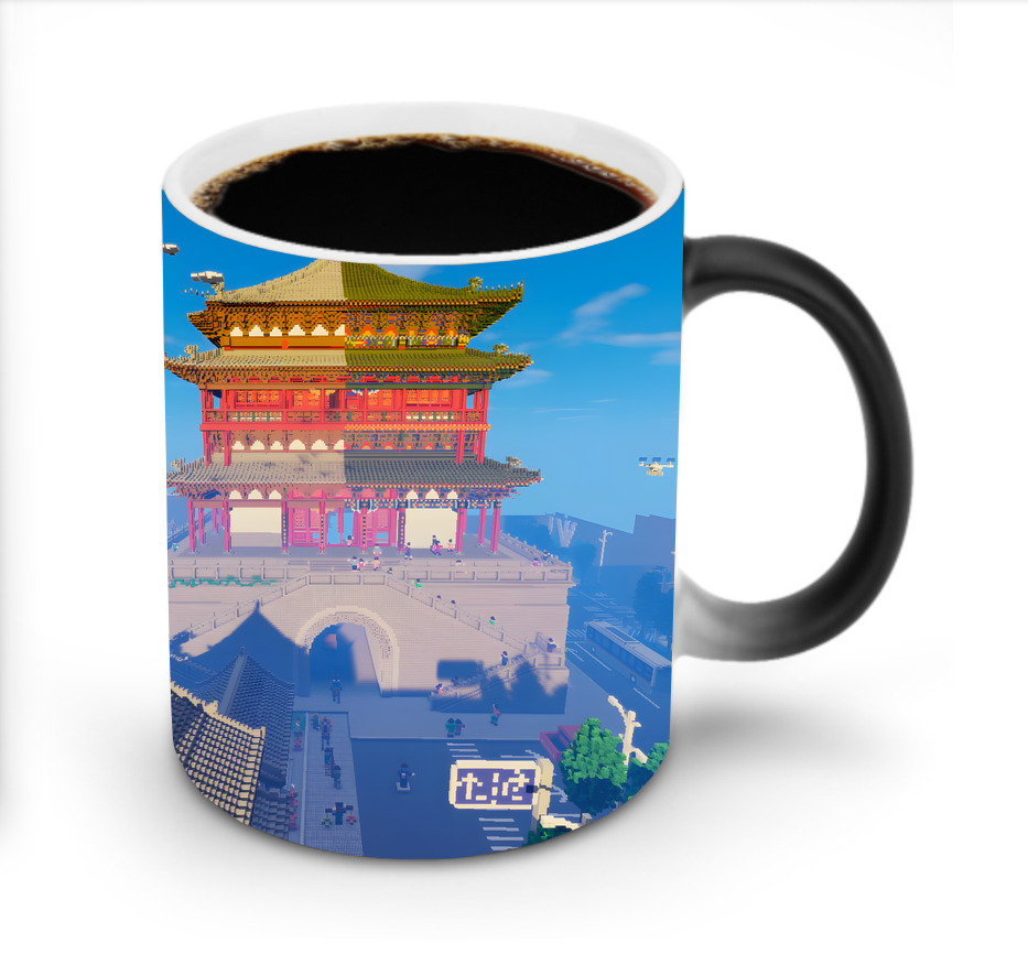 （画像用） マインクラフト ブロックの世界 Minecraft MC Block world 温度変色マグカップ