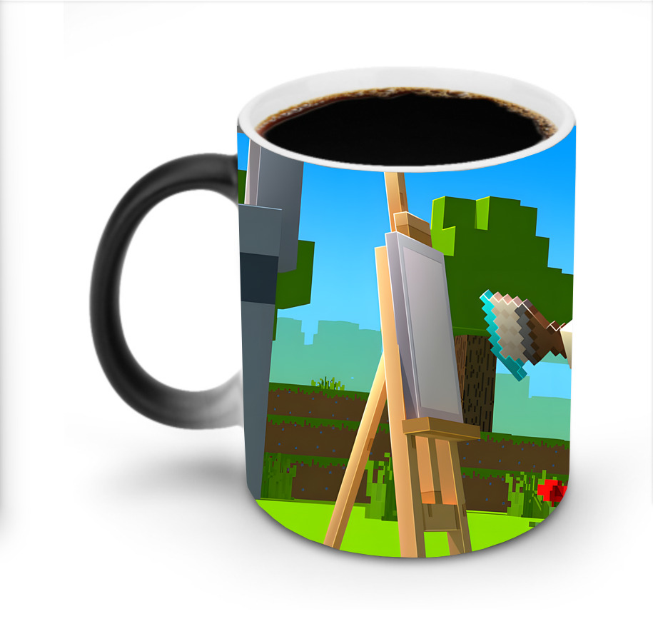 （画像用） マインクラフト ブロックの世界 Minecraft MC Block world 温度変色マグカップ
