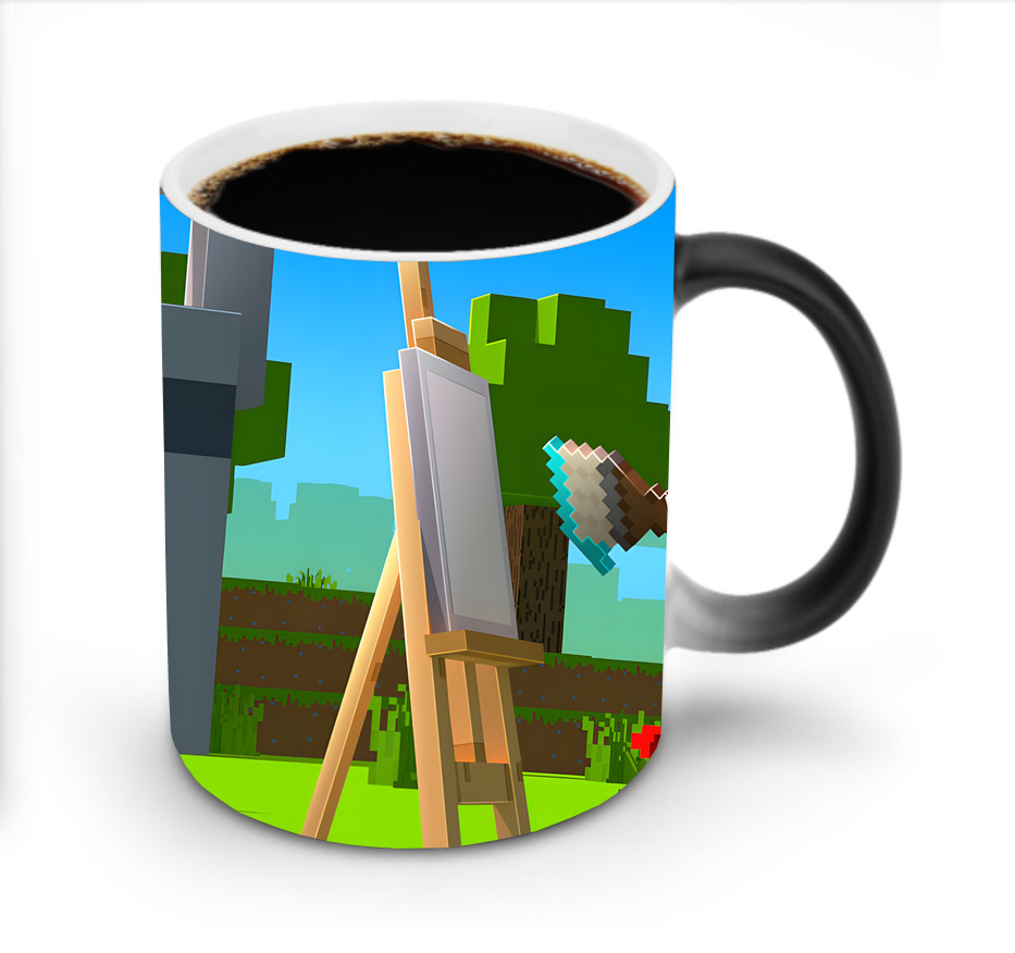 （画像用） マインクラフト ブロックの世界 Minecraft MC Block world 温度変色マグカップ