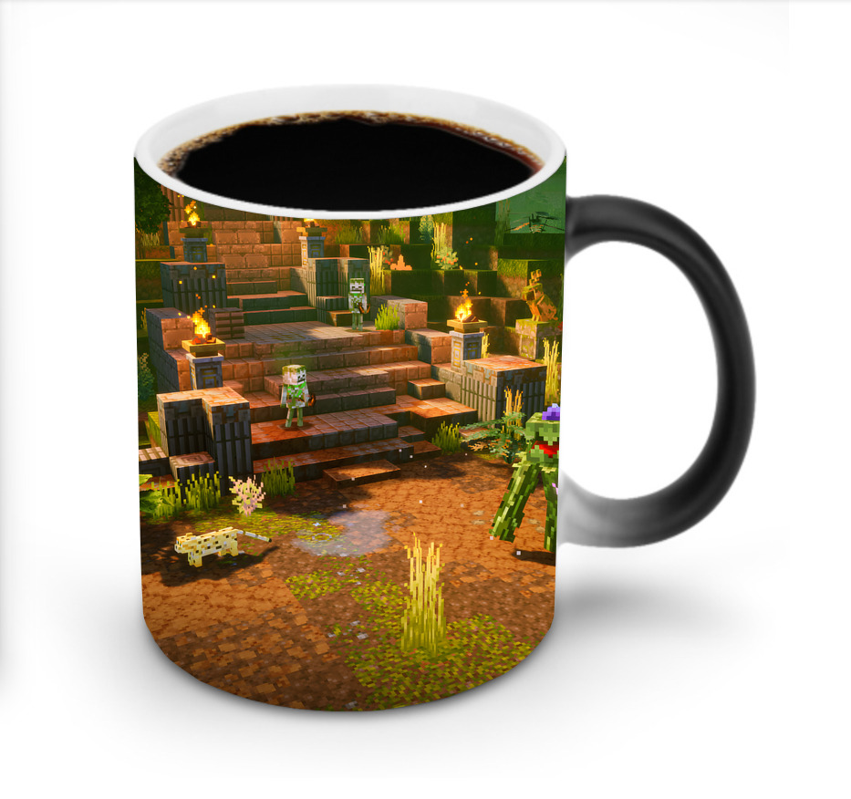 （画像用） マインクラフト ブロックの世界 Minecraft MC Block world 温度変色マグカップ
