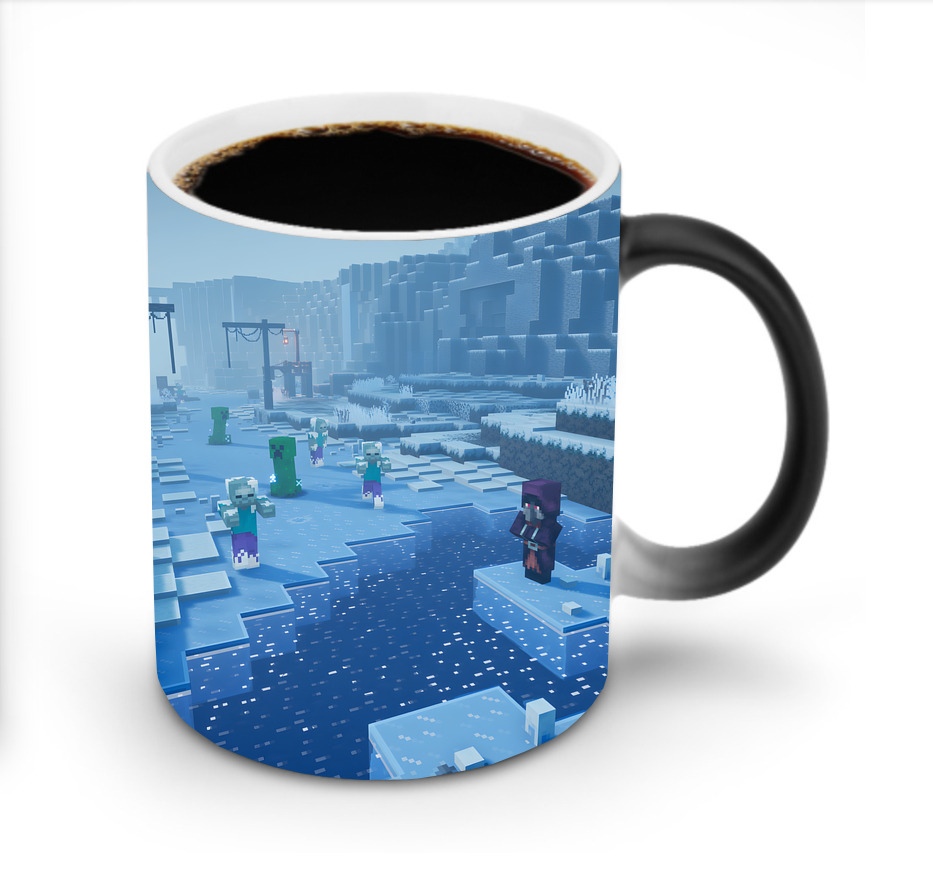 （画像用） マインクラフト ブロックの世界 Minecraft MC Block world 温度変色マグカップ
