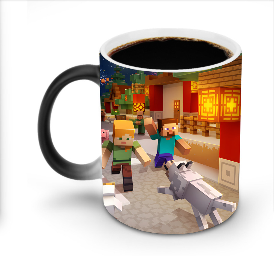 （画像用） マインクラフト ブロックの世界 Minecraft MC Block world 温度変色マグカップ