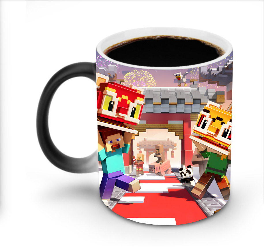 （画像用） マインクラフト ブロックの世界 Minecraft MC Block world 温度変色マグカップ