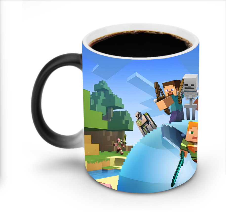 （画像用） マインクラフト ブロックの世界 Minecraft MC Block world 温度変色マグカップ