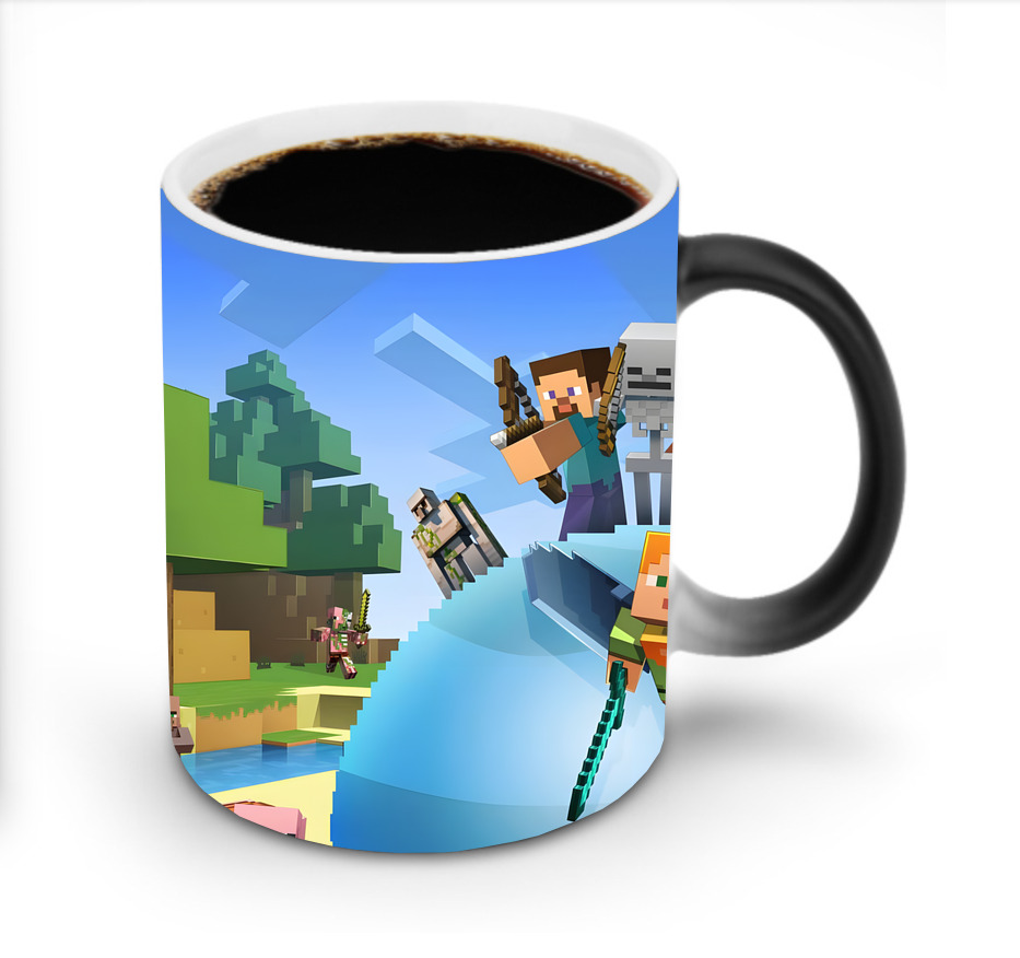 （画像用） マインクラフト ブロックの世界 Minecraft MC Block world 温度変色マグカップ