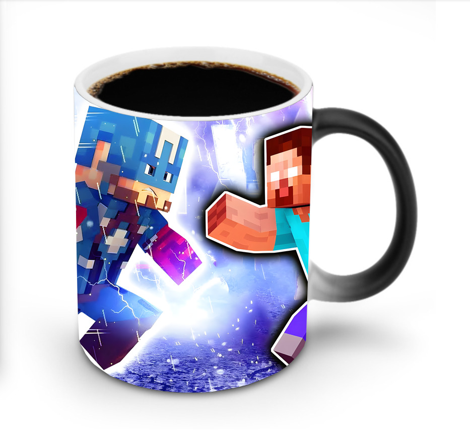 （画像用） マインクラフト ブロックの世界 Minecraft MC Block world 温度変色マグカップ