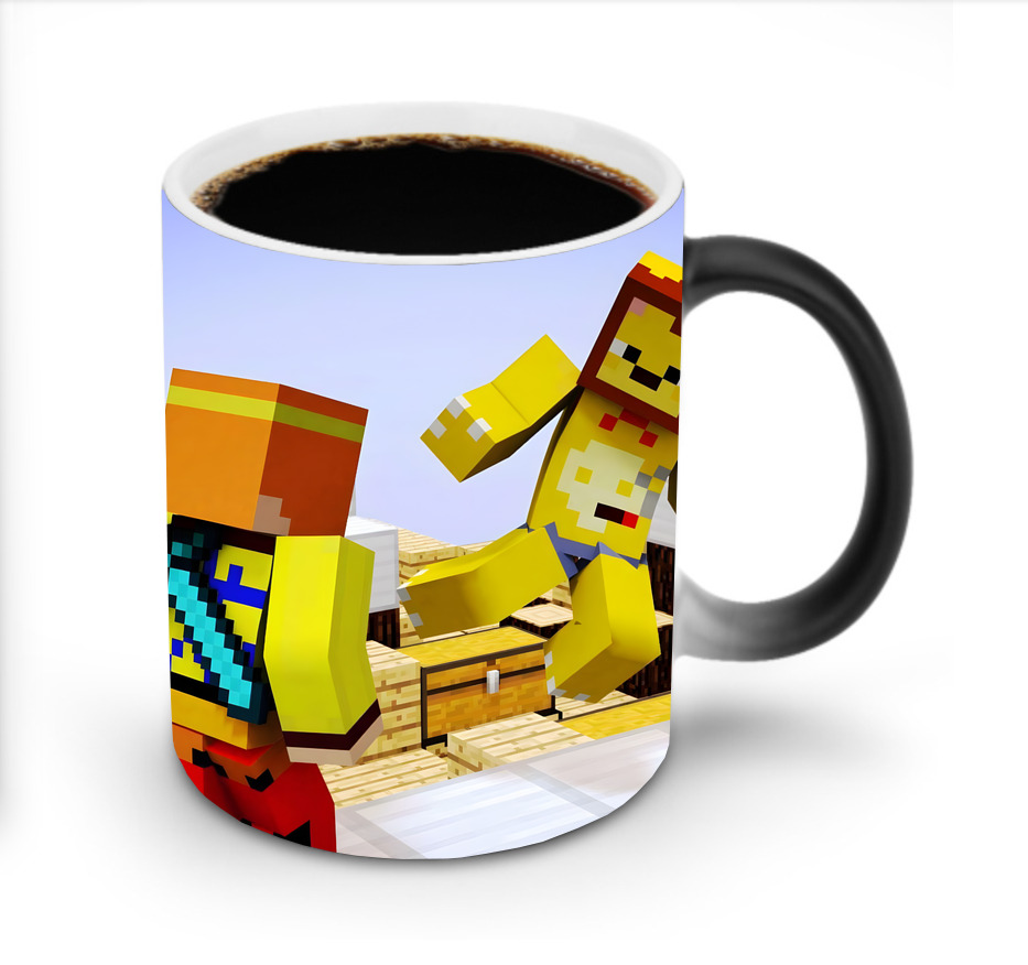 （画像用） マインクラフト ブロックの世界 Minecraft MC Block world 温度変色マグカップ
