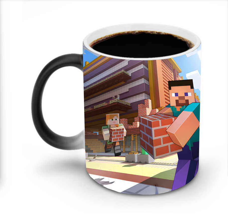 （画像用） マインクラフト ブロックの世界 Minecraft MC Block world 温度変色マグカップ