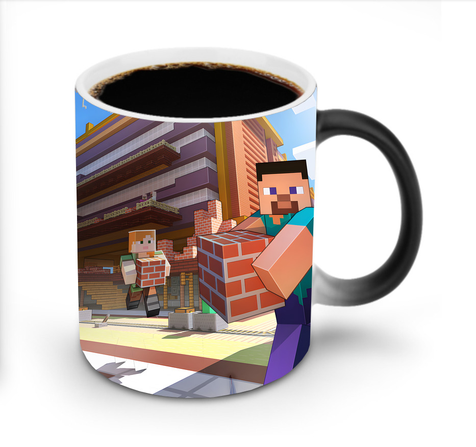 （画像用） マインクラフト ブロックの世界 Minecraft MC Block world 温度変色マグカップ
