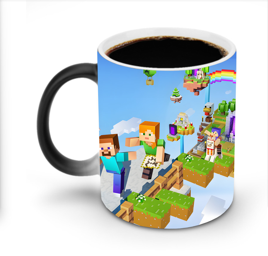 （画像用） マインクラフト ブロックの世界 Minecraft MC Block world 温度変色マグカップ