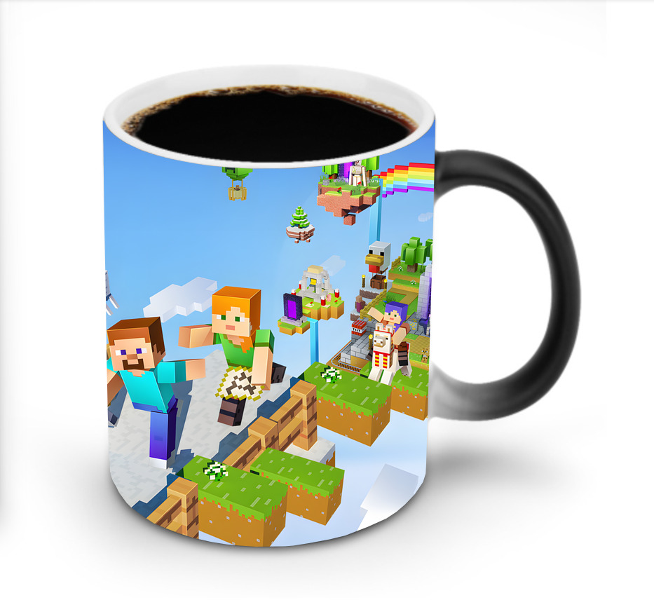 （画像用） マインクラフト ブロックの世界 Minecraft MC Block world 温度変色マグカップ