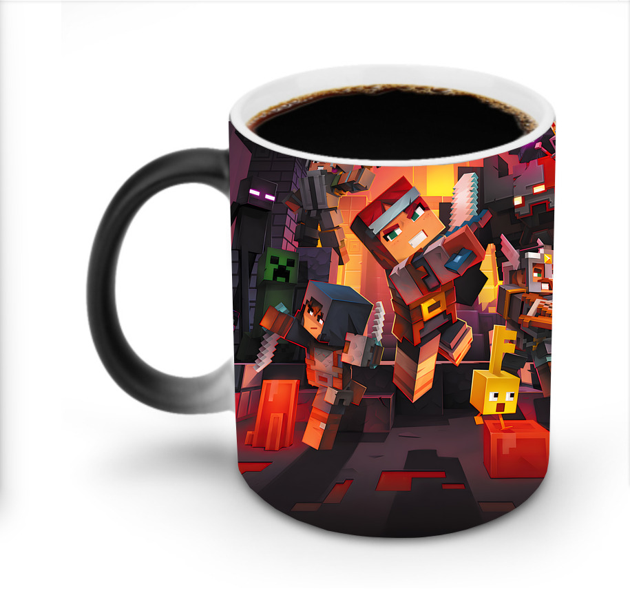 （画像用） マインクラフト ブロックの世界 Minecraft MC Block world 温度変色マグカップ