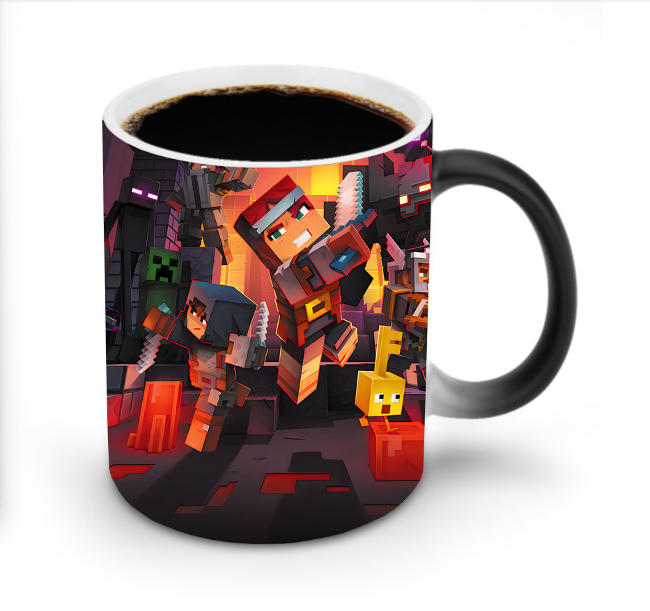 （画像用） マインクラフト ブロックの世界 Minecraft MC Block world 温度変色マグカップ