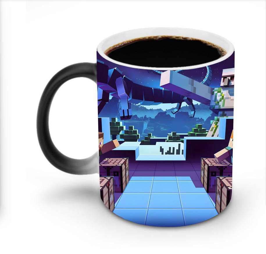 （画像用） マインクラフト ブロックの世界 Minecraft MC Block world 温度変色マグカップ