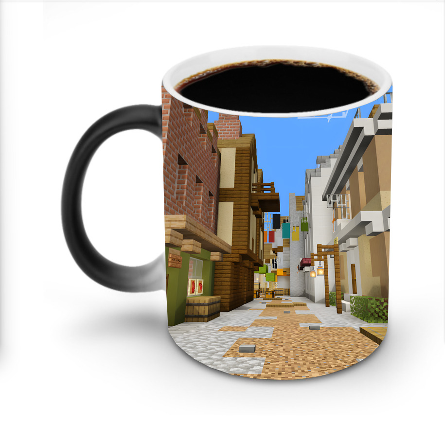 （画像用） マインクラフト ブロックの世界 Minecraft MC Block world 温度変色マグカップ