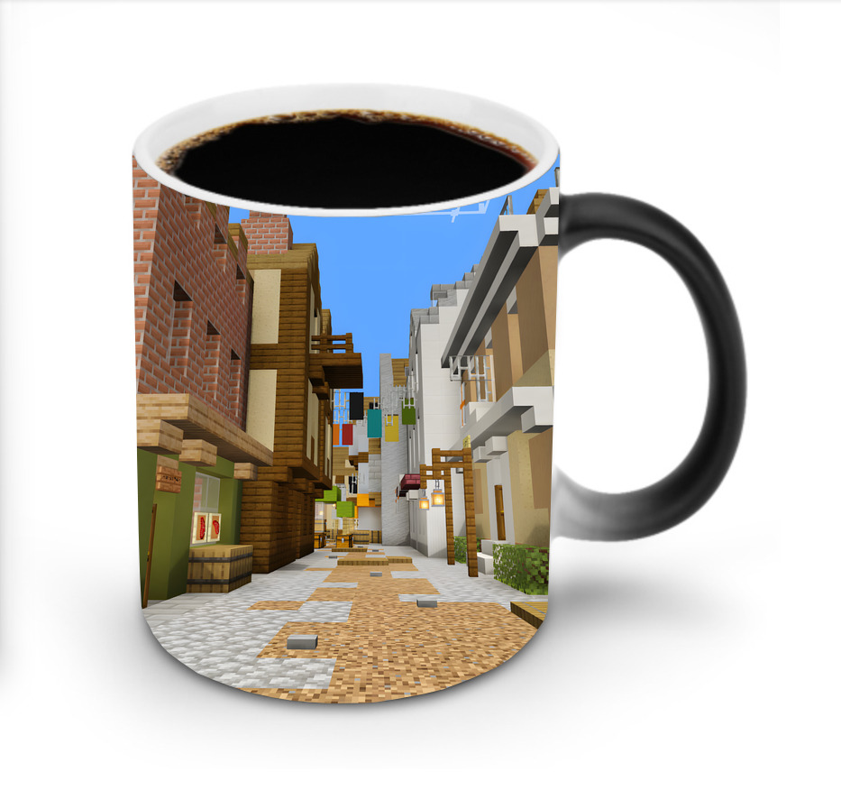 （画像用） マインクラフト ブロックの世界 Minecraft MC Block world 温度変色マグカップ