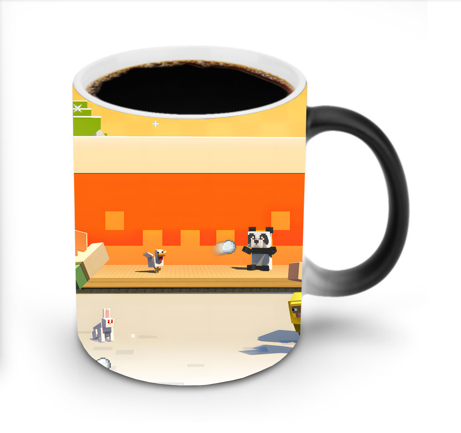 （画像用） マインクラフト ブロックの世界 Minecraft MC Block world 温度変色マグカップ