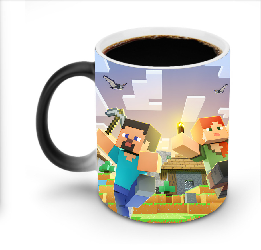 （画像用） マインクラフト ブロックの世界 Minecraft MC Block world 温度変色マグカップ