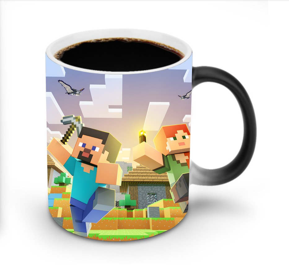 （画像用） マインクラフト ブロックの世界 Minecraft MC Block world 温度変色マグカップ
