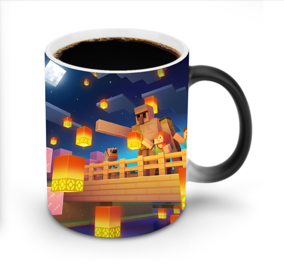 （画像用） マインクラフト ブロックの世界 Minecraft MC Block world 温度変色マグカップ