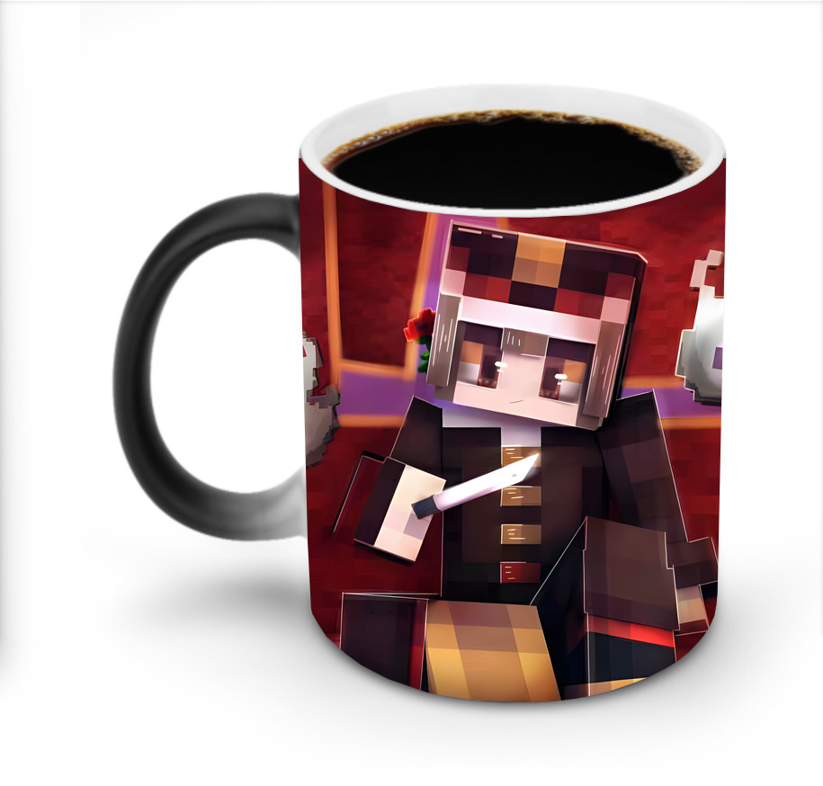 （画像用） マインクラフト ブロックの世界 Minecraft MC Block world 温度変色マグカップ