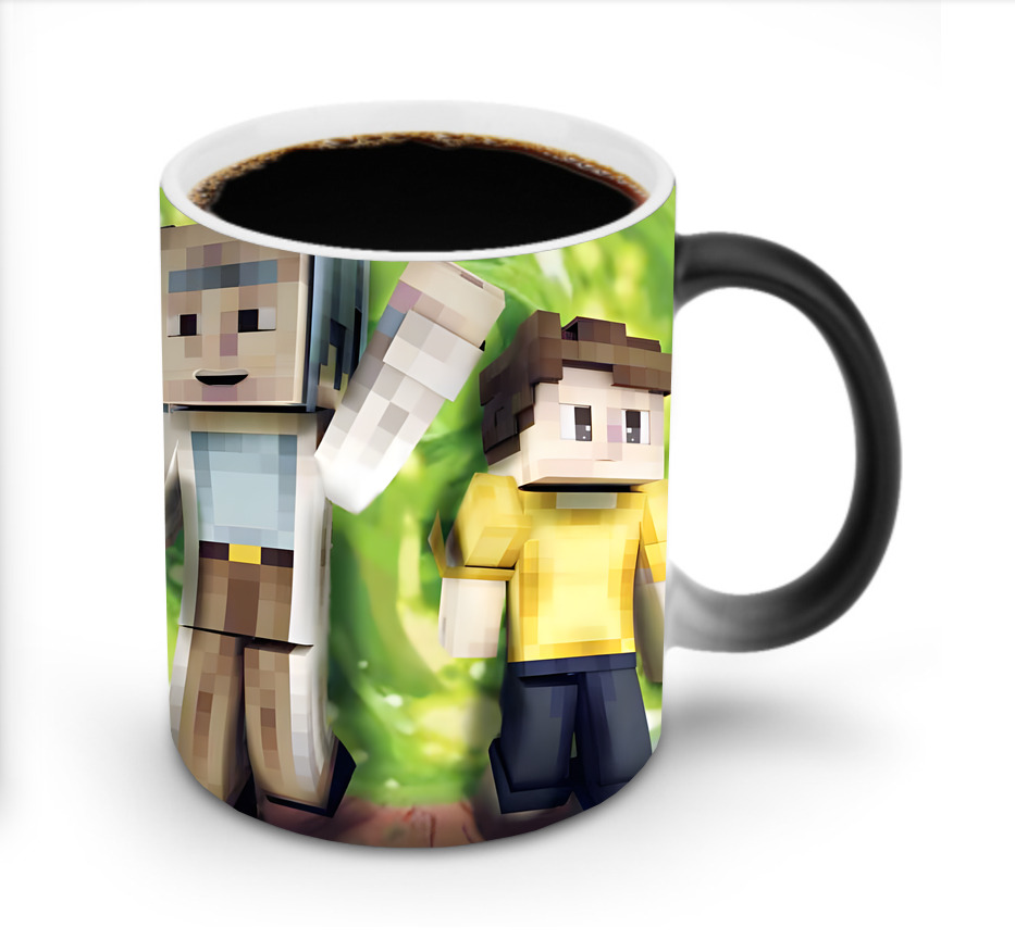 （画像用） マインクラフト ブロックの世界 Minecraft MC Block world 温度変色マグカップ