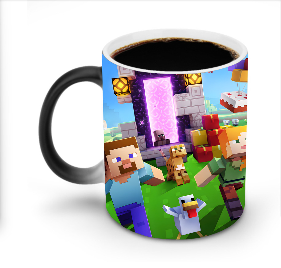 （画像用） マインクラフト ブロックの世界 Minecraft MC Block world 温度変色マグカップ