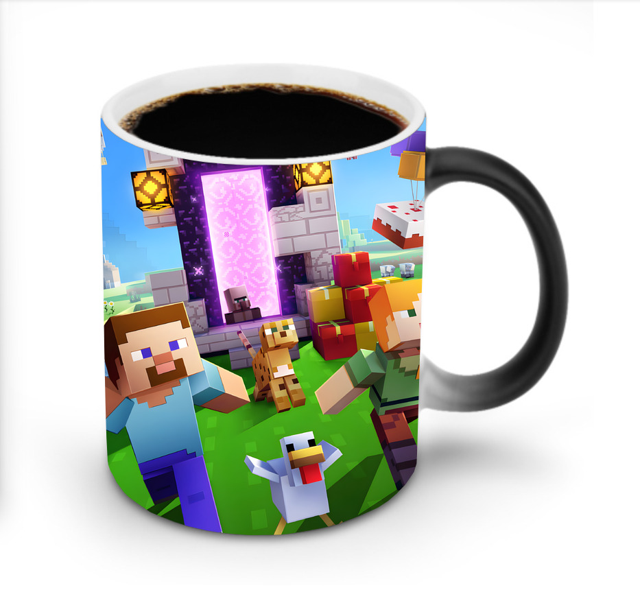 （画像用） マインクラフト ブロックの世界 Minecraft MC Block world 温度変色マグカップ