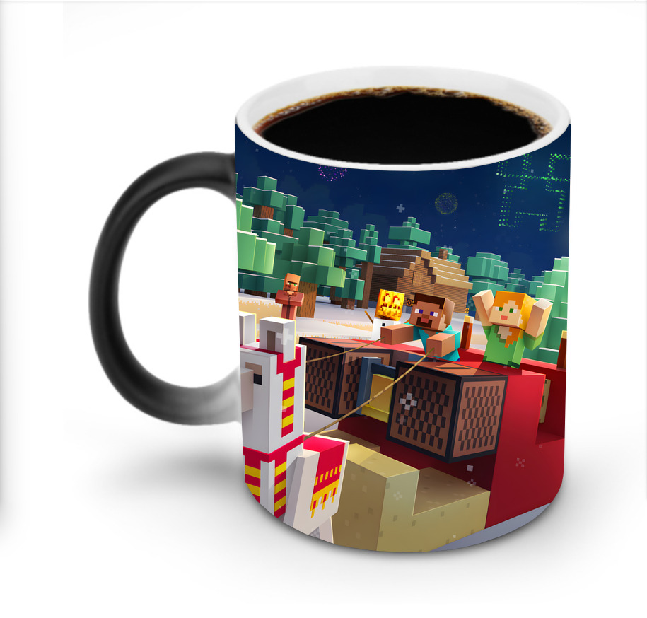 （画像用） マインクラフト ブロックの世界 Minecraft MC Block world 温度変色マグカップ