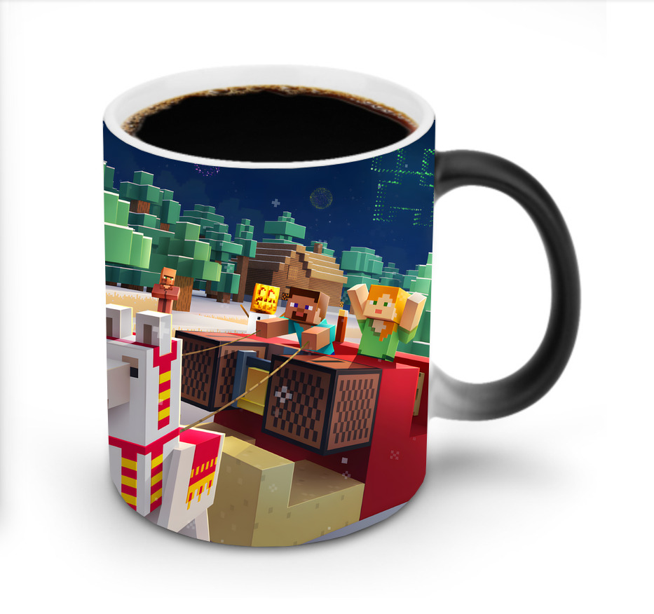 （画像用） マインクラフト ブロックの世界 Minecraft MC Block world 温度変色マグカップ