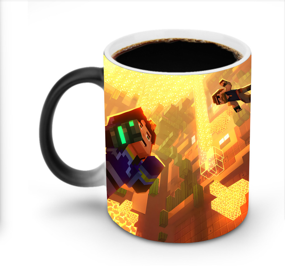 （画像用） マインクラフト ブロックの世界 Minecraft MC Block world 温度変色マグカップ