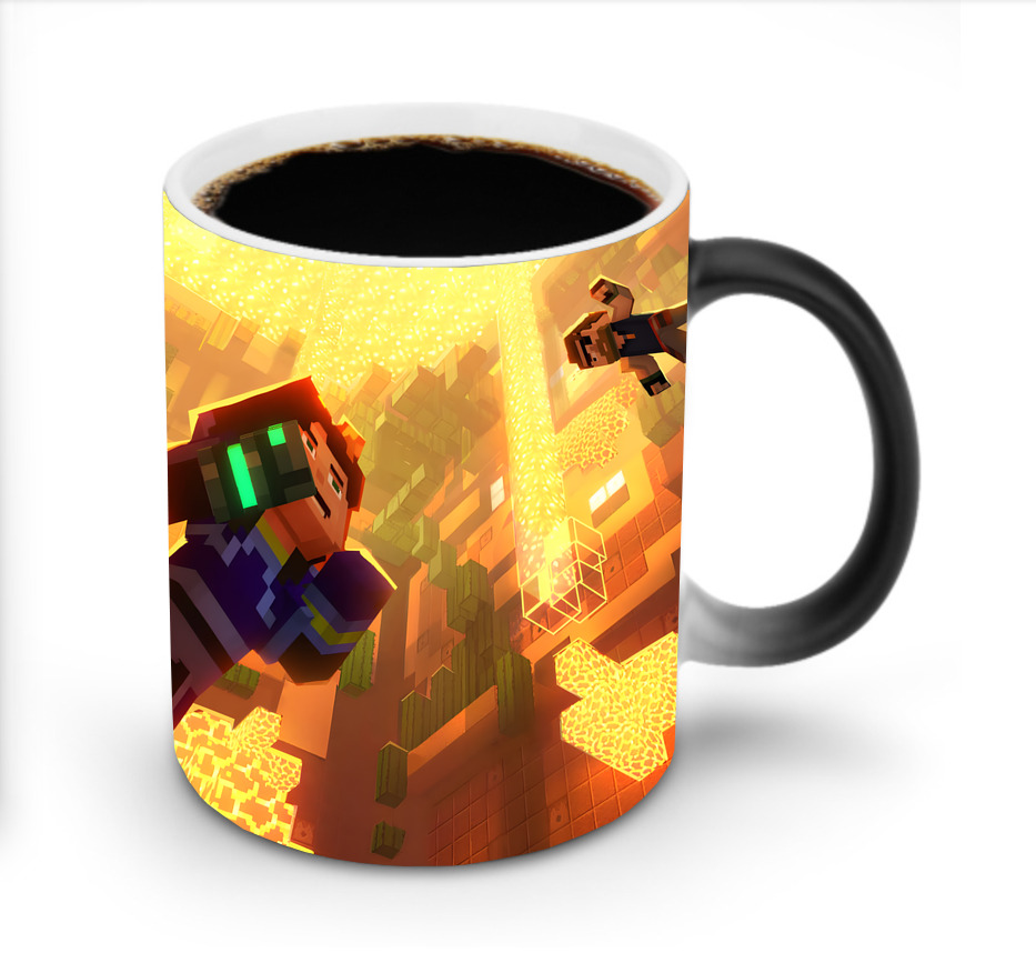 （画像用） マインクラフト ブロックの世界 Minecraft MC Block world 温度変色マグカップ