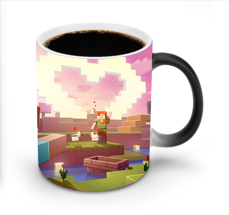 （画像用） マインクラフト ブロックの世界 Minecraft MC Block world 温度変色マグカップ
