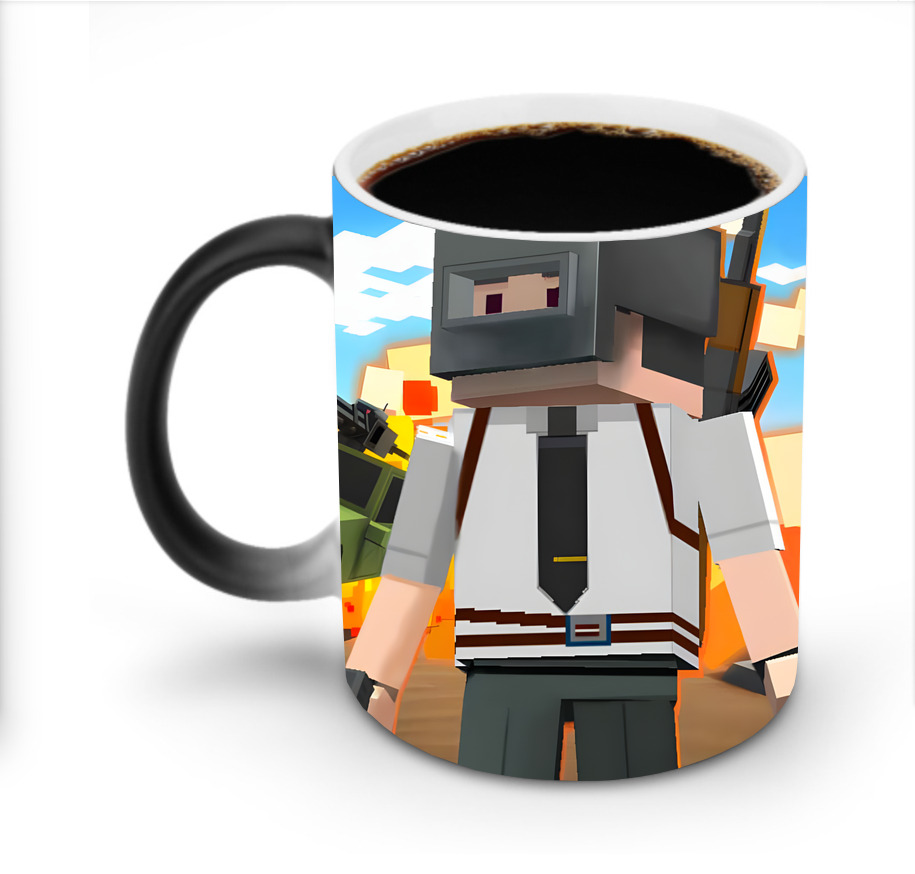 （画像用） マインクラフト ブロックの世界 Minecraft MC Block world 温度変色マグカップ