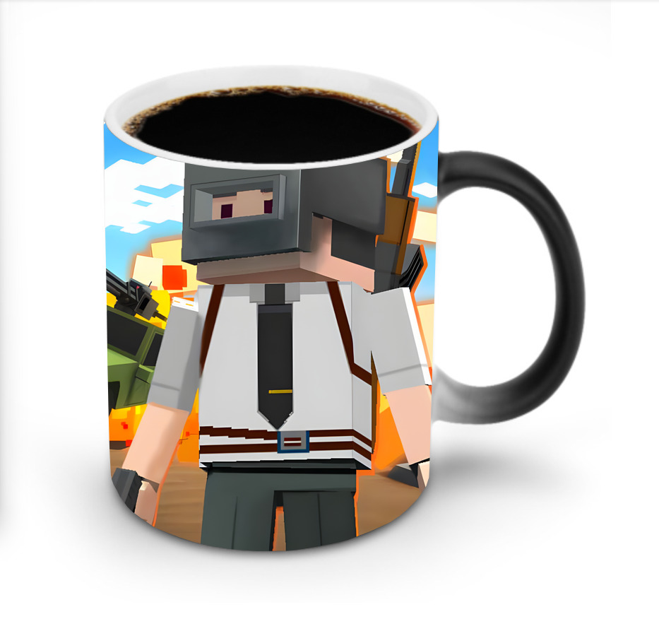 （画像用） マインクラフト ブロックの世界 Minecraft MC Block world 温度変色マグカップ