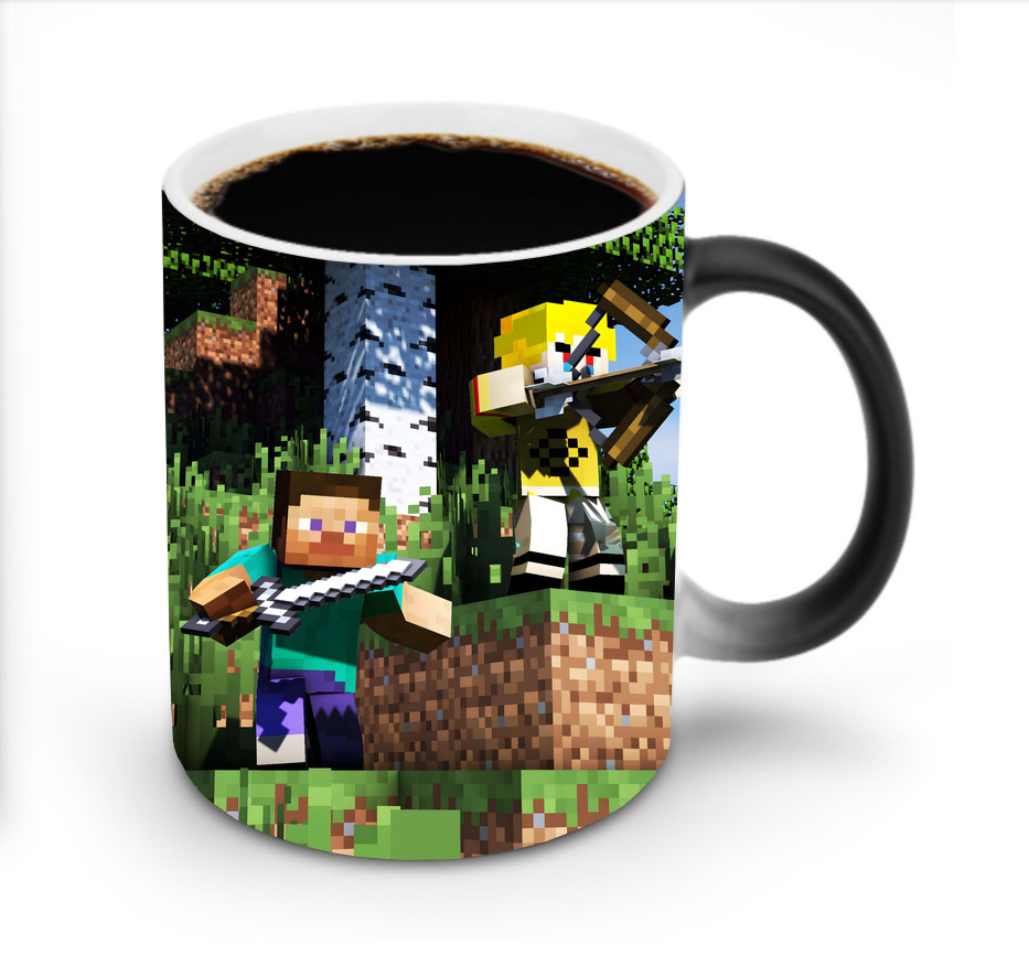 （画像用） マインクラフト ブロックの世界 Minecraft MC Block world 温度変色マグカップ