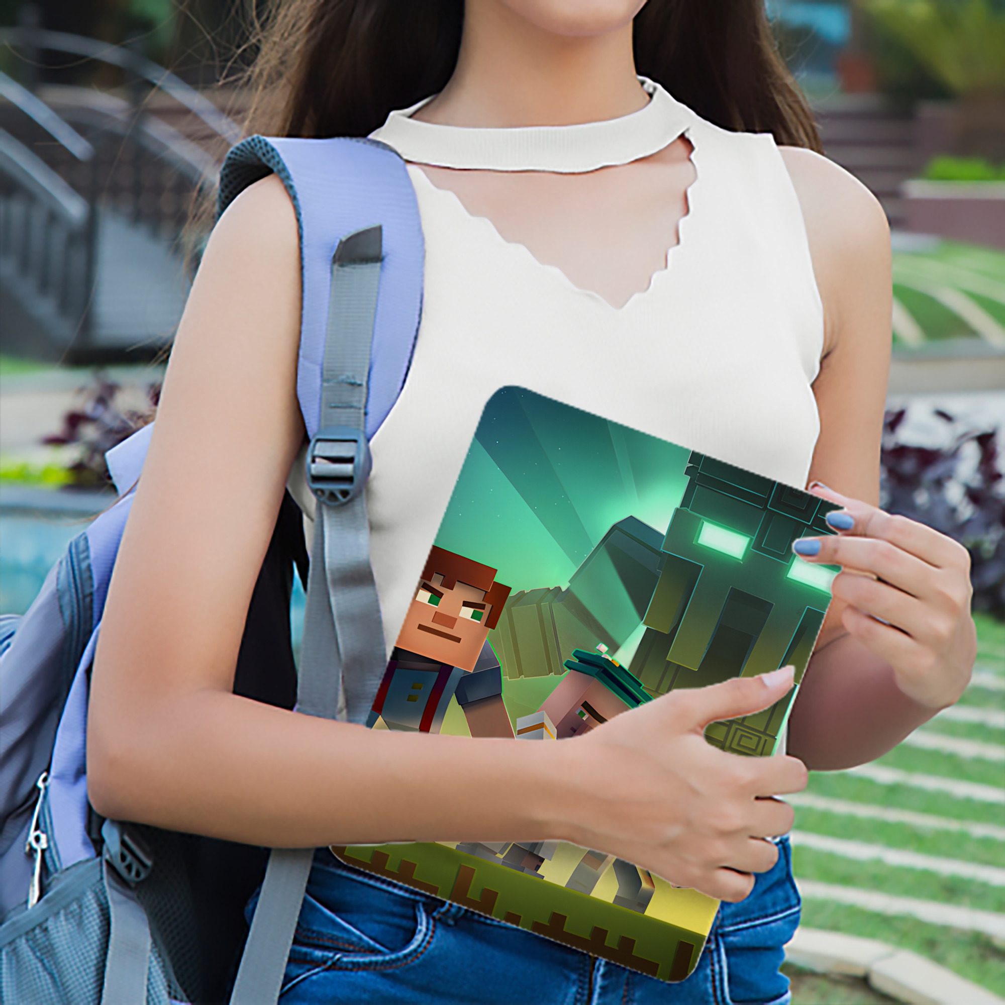 マインクラフト ブロックの世界 Minecraft MC Block world IPad ケース ブック型 PUレザー TPU 耐衝撃 軽量 薄型 ペン収納なし 全面保護 IPad 各モデル対応