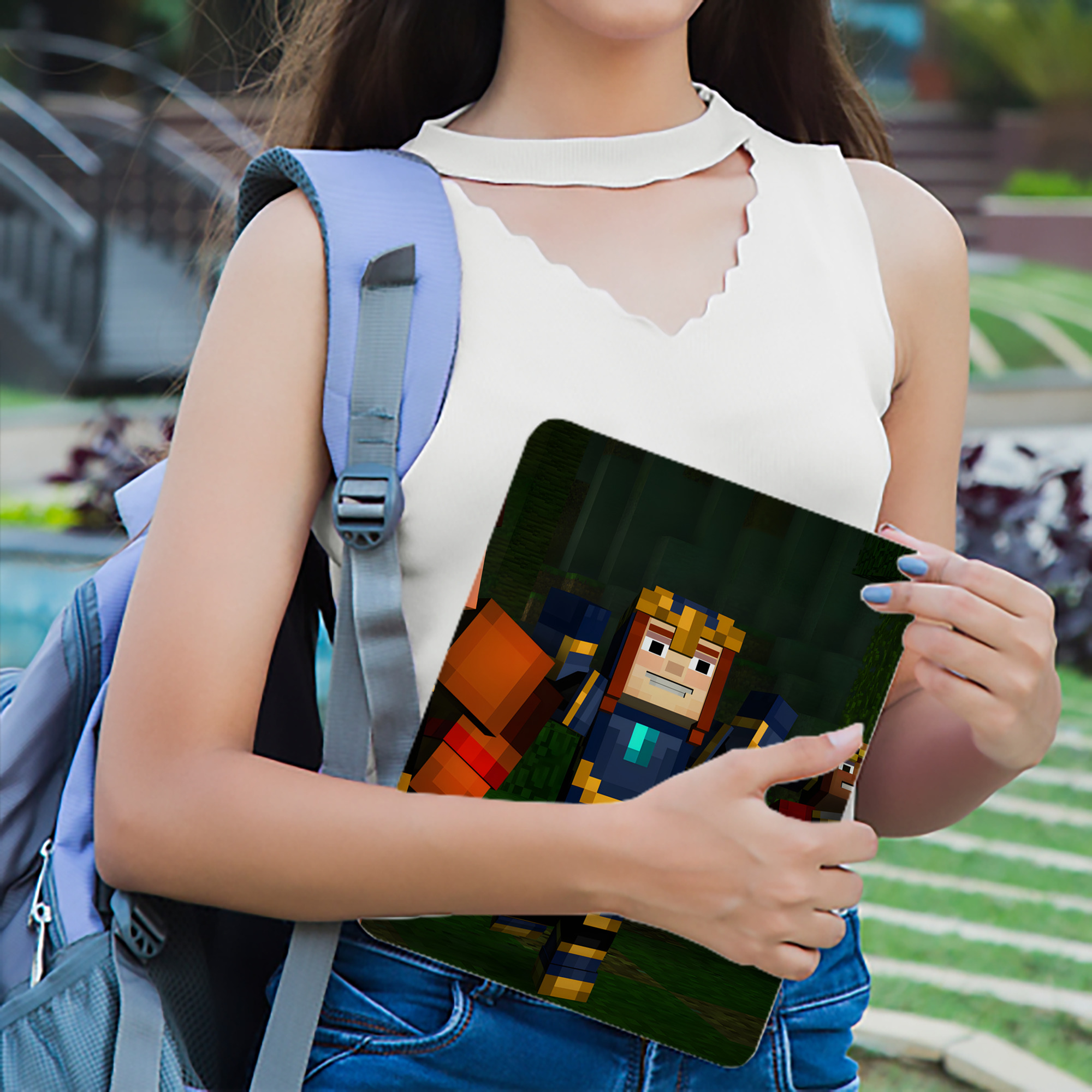 マインクラフト ブロックの世界 Minecraft MC Block world IPad ケース ブック型 PUレザー TPU 耐衝撃 軽量 薄型 ペン収納なし 全面保護 IPad 各モデル対応