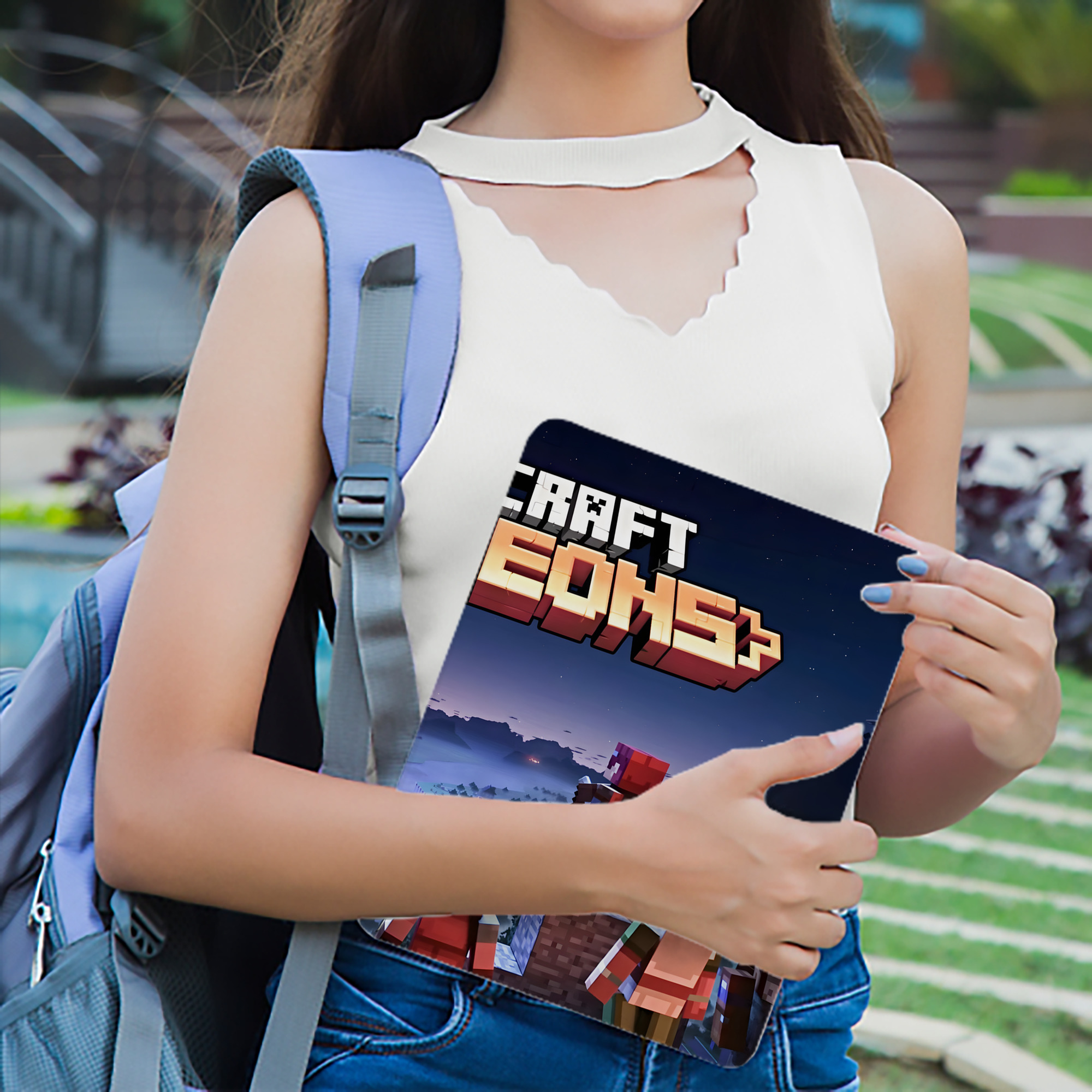 マインクラフト ブロックの世界 Minecraft MC Block world IPad ケース ブック型 PUレザー TPU 耐衝撃 軽量 薄型 ペン収納なし 全面保護 IPad 各モデル対応