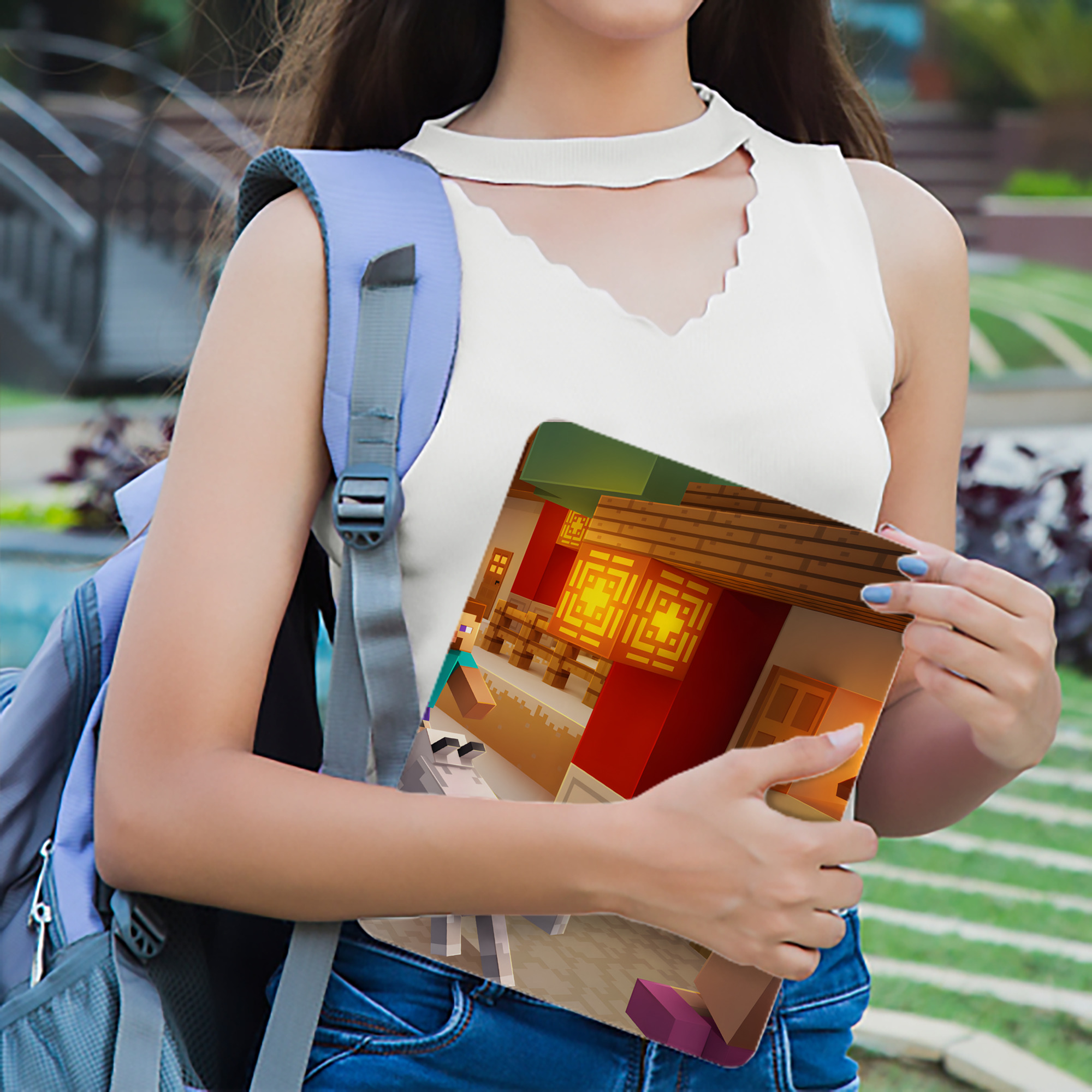 マインクラフト ブロックの世界 Minecraft MC Block world IPad ケース ブック型 PUレザー TPU 耐衝撃 軽量 薄型 ペン収納なし 全面保護 IPad 各モデル対応