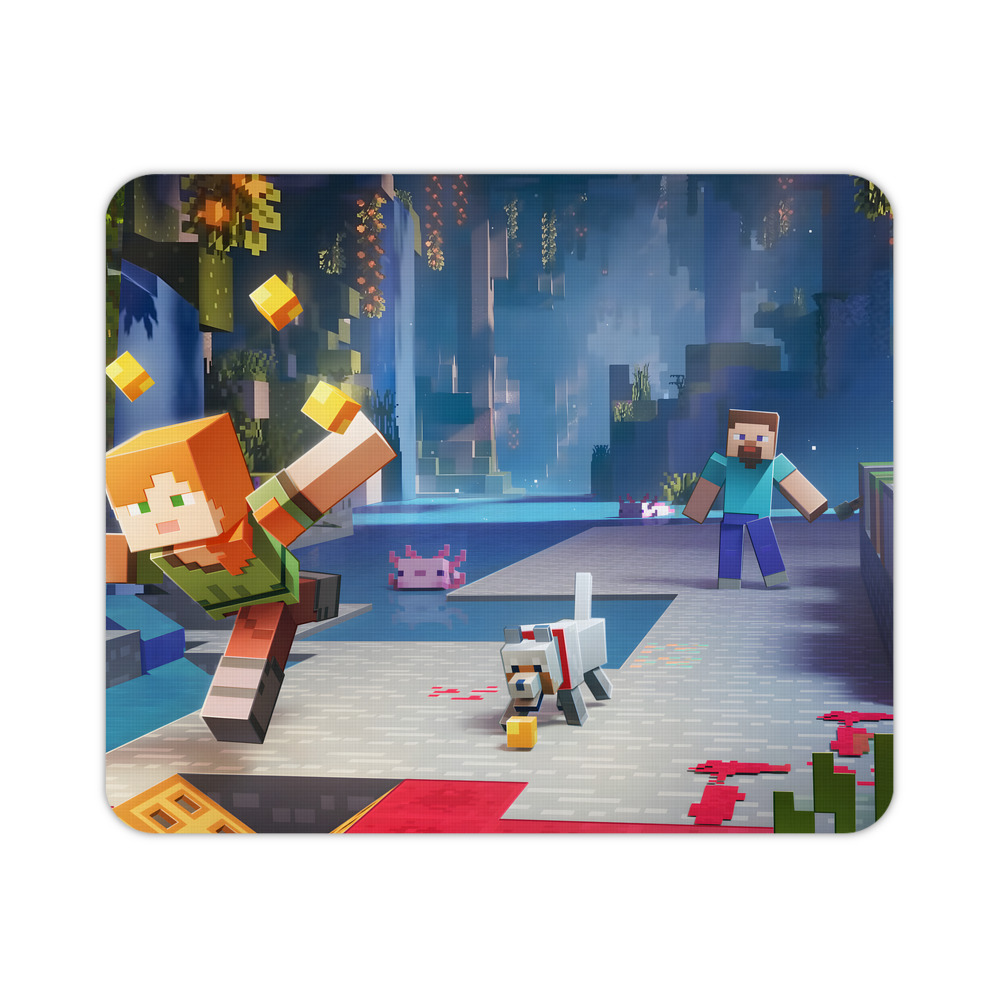 （画像用） マインクラフト ブロックの世界 Minecraft MC Block world マウスパッド ステッチ加工 ラバー素材 防水 滑り止め 超薄型 ゲーミング/オフィス対応