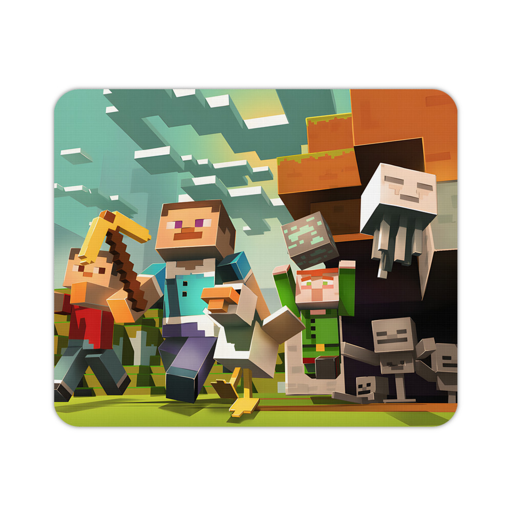 （画像用） マインクラフト ブロックの世界 Minecraft MC Block world マウスパッド ステッチ加工 ラバー素材 防水 滑り止め 超薄型 ゲーミング/オフィス対応