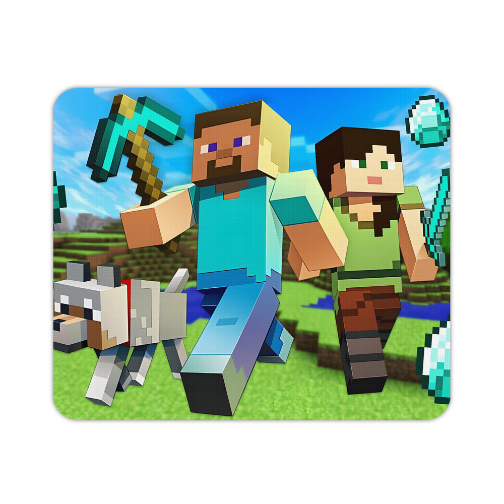 （画像用） マインクラフト ブロックの世界 Minecraft MC Block world マウスパッド ステッチ加工 ラバー素材 防水 滑り止め 超薄型 ゲーミング/オフィス対応